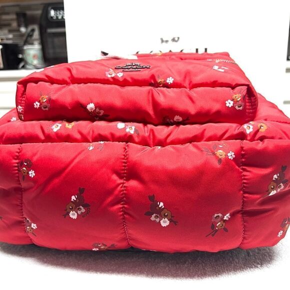 ??New! Coach Large Floral Quilted Satin Backpack Msrp:$325 Limited Edition main image 6